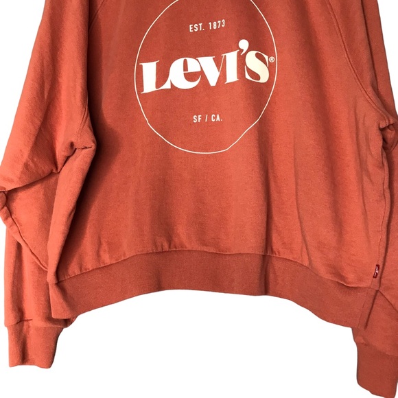1X Levi’s Vintage Raglan Crewneck Graphic Orange Logo Sweatshirt Long Sleeve - Picture 8 of 11
